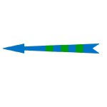 Xplo - samoprzylepna strzałka znakujaca niebieska w zielone znaki