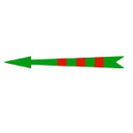 Xplo - samoprzylepna strzałka znakujaca zielona w czerwone znaki